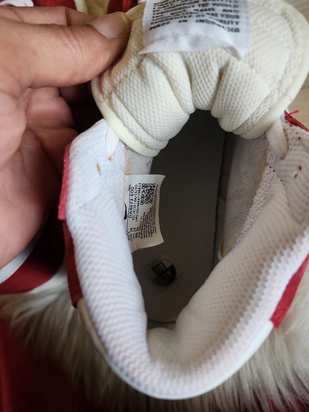 Nike Youth Suede Red High-Top Sneakers - Picture 9 of 9